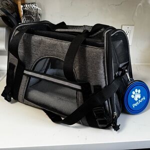 Black Pet Carrier with Secure Features